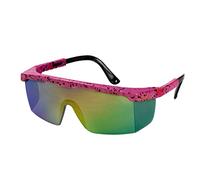 WILBERS & WILBERS - 20138 - Occhiali anni '80 con lenti a specchio, occhiali da sci, occhiali da festa per carnevale