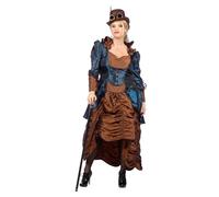 WILBERS & WILBERS 320341 - Costume Steampunk da donna, abito con gonna asimmetrica, outfit vittoriano per Carnevale, festa a tema