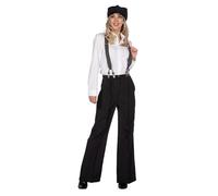WILBERS & WILBERS 320375 - Costume anni '20 da donna, 2 pezzi con pantaloni gessati e berretto, outfit Gatsby per Carnevale, festa a tema