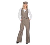 WILBERS & WILBERS 320376 - Costume anni '20 da donna, 3 pezzi con pantaloni, gilet e berretto, outfit Gatsby per Carnevale, festa a tema