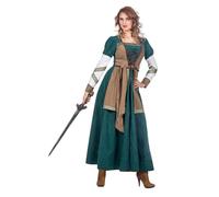 WILBERS & WILBERS 320470 - Costume vichingo da donna, abito vichingo lungo per guerriera medievale, Carnevale, LARP