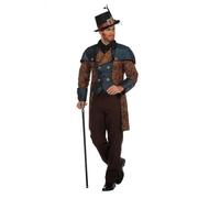 WILBERS & WILBERS 330341 - Costume Steampunk da uomo, giacca e pantaloni, outfit vittoriano per Carnevale, festa a tema