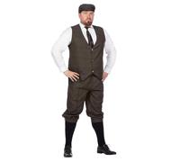 WILBERS & WILBERS 330377 - Costume da uomo anni '20, set da 3 pezzi con gilet, pantaloni e berretto, outfit anni '20 per il Carnevale