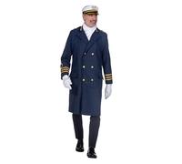 WILBERS & WILBERS 330469 - Elegante cappotto lungo da capitano per uomo, blu scuro, cappotto da ammiraglio, per carnevale
