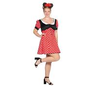 WILBERS & WILBERS 4067 - Costume da Minnie da donna, abito a pois con maniche a sbuffo, costume da topolino dei cartoni animati per Carnevale, feste a tema