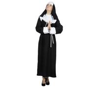 WILBERS & WILBERS 4165 - Costume da suora da donna, 3 pezzi con abito, cuffia e cintura, per Carnevale, feste a tema