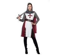WILBERS & WILBERS 4332 - Costume da cavaliere per donna, abito con cappuccio, cintura, costume medievale per carnevale