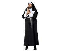 WILBERS & WILBERS 5164 - Costume da suora da uomo, 3 pezzi con abito, cuffia e cintura, costume classico per Carnevale
