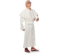 WILBERS & WILBERS 5166 - Abito da papa di lusso con tonaca, cintura e berretto, costume da papa per uomo, per carnevale, feste a tema