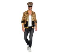 WILBERS & WILBERS 5922 - Giacca da Festa Anni '80/'90 per Uomo, Stampa Leopardo, Giacca da Allenamento per Carnevale