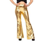 WILBERS & WILBERS - Leggings Svasati Metallizzati da Donna | Pantaloni a zampa d'elefante in comodo tessuto elasticizzato, per festival e carnevale