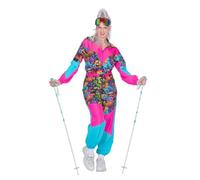 Wilbers&Wilbers 4495 - Tuta da sci retrò con stampa anni '80 per donna, tuta da sci, tuta da neve, per doposci e carnevale
