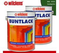 Wilckens 2 x 2,5 L Vernice Variopinta Lucida Ral 6002 Verde-Foglia Interno &