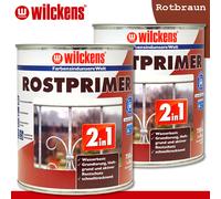 Wilckens 2 x 750 ML Rostprimer 2in1 Marrone-Rosso Corrosione Ruggine Interno