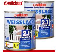 Wilckens 2 X 750 ML Vernice Bianca 2in1 Lucida Per Interni E Esterni Senza Odore