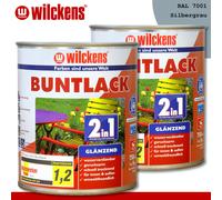 Wilckens 2 x 750 ML Vernice Variopinta 2in1 Gloss Ral 7001 Grigio-Argento Dentro