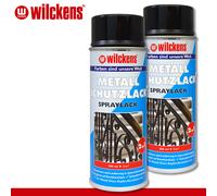 Wilckens 2x 400 ml Vernice Protettiva Spray 2in1 Nero Per Metallo