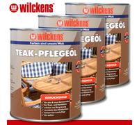 Wilckens 3 x 1 L Teak Olio di Cura Incolore Esterno Vergrauung Venatura Legno