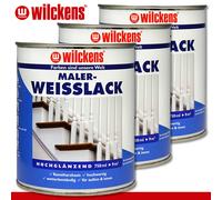 Wilckens 3 x 750 ML Maler-Weißlack Vernice di Resina Legno Metallo Interno &