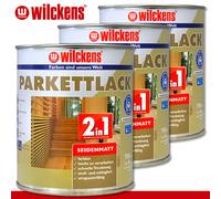 Wilckens 3 x 750 ML Parquet Laccato 2in1 Opaco Vernice per Pavimenti Sughero