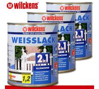 Wilckens 3 X 750 ML Vernice Bianca 2in1 Lucida Per Interni E Esterni Senza Odore