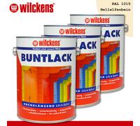 Wilckens 3X 2,5L Vernice Lucida Buntlack RAL 1018 Beige Chiaro Interno E Esterno