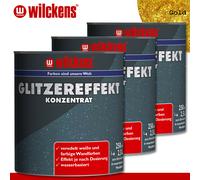 Wilckens 3x250ml Effetto Glitter Concentrato Oro Additivo Per Base Acqua Colori