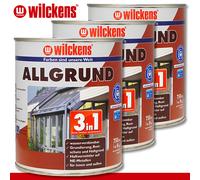 Wilckens 3x750 ML 3in1 Allgrund Grigio Protezione Del Metallo Ruggine Primer