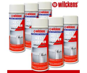 Wilckens 6 X 400 Ml Vernice Spray Per Radiatori Satinata Bianca