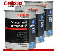 Wilckens Professionale 3 X 750 ML Vernice Per Finestre E Porte Satinata Bianca