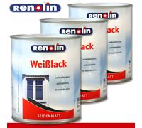 Wilckens Renolin 3 x 750 ML Vernice Bianca Opaco Legno Ferro Acciaio Interno E