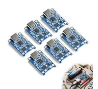 wilcractk 6pcs TC4056 Type-C USB-C Input Interface USB 5V 1A 18650, LiIon Lithium Charging Board Module con protezione da sovraccarico e sovracorrente per batterie da 3,7 V