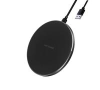 wilcractk Caricatore Wireless Ultra Compatto da 15 W, con Cavo USB Carica Batteria Wireless Cellulare Ricarica Rapida per Telefoni, Ideale per la Casa e i Viaggi (Nero)
