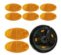 wilcractk Catadiottro Velo Riflettore Raggio Set di 8 Pezzi Ovali Arancione Alta Visibilità Sicurezza Bici Bambino MTB Riflettente per Raggi Ruota Anteriore Posteriore Notte
