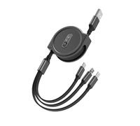wilcractk Cavo Multiplo USB C 3 in 1, Alta Qualità Cavo Ricarica Multiplo - Adatto per l'Ufficio, la Casa e il Viaggio Portatile, Ideale per Voi (Nero)