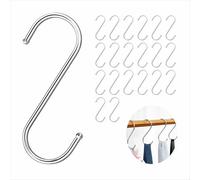 wilcractk Ganci Multiuso in Acciaio Inox - Ganci a S Antiruggine, Robusto, 20 Pezzi - Ideale per Cucine, Bagni, Spogliatoi e Uffici, è la Scelta Perfetta per l'Uso Quotidiano