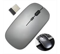 wilcractk Mouse Wireless Fili Silenzioso e Ricaricabile - Mouse Usb C Bluetooth 2.4G, 11,2*5,75*2,7 cm, Ideale per l'Ufficio, il Lavoro e lo Studio, è la Scelta Migliore per un Mouse Wireless (Grigio)