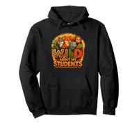 Wild About My Students Animals Teacher Classroom Jungle Felpa con Cappuccio