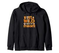 Wild About My Students Animals Teacher Classroom Jungle Felpa con Cappuccio