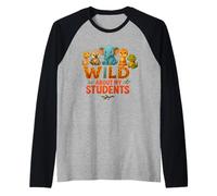 Wild About My Students Animals Teacher Classroom Jungle Maglia con Maniche Raglan