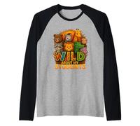 Wild About My Students Animals Teacher Classroom Jungle Maglia con Maniche Raglan