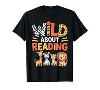 Wild About Reading Quote for Teachers And Students Kids Maglietta