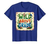 Wild About Scuola di Avventura nella Giungla di Quarta elementare, 4 ° Grado Maglietta, Bambini, Blu Reale, 3 Anni