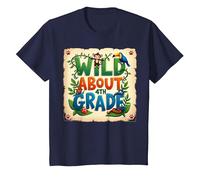 Wild About Scuola di Avventura nella Giungla di Quarta elementare, 4 ° Grado Maglietta, Bambini, Navy, 6 Anni