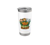 Wild About Sesto Grado 6th Grader Animali della Giungla Ragazze Ragazzi Bicchiere termico in acciaio inox doppia parete