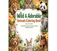 > Wild & Adorable Animals Coloring Book: 26 Realistic Animals for Adults and Kids - Relaxing and Fun Activity Book 6: Relaxing and Fun Farm, Jungle, Savanna and Ocean Animals - Single-Sided Pages