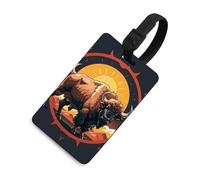 Wild American Bison Mountains, etichette per bagagli per valigie, con scudo per la privacy, borsa da viaggio, targhetta identificativa per uomini e donne, zaino, stile nero, taglia unica, etichetta