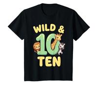 Wild And Ten Cute Safari Animals Age 10 Birthday Maglietta