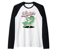 Wild Animal Crocodile Funny Alligator Later Gator Maglia con Maniche Raglan