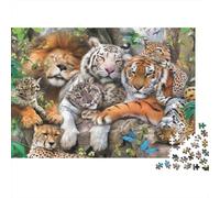 Wild Animals Group Jigsaw Puzzle Impossible 1000 Pezzi Animal Decorazione Per La Casa. Rilassamento E Intelligence Per Adulti E Ragazzi Da 14 Anni 70x50cm/1000pcs
